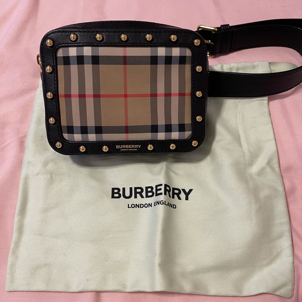 Burberry Check Print Leather Belt Bag - kids